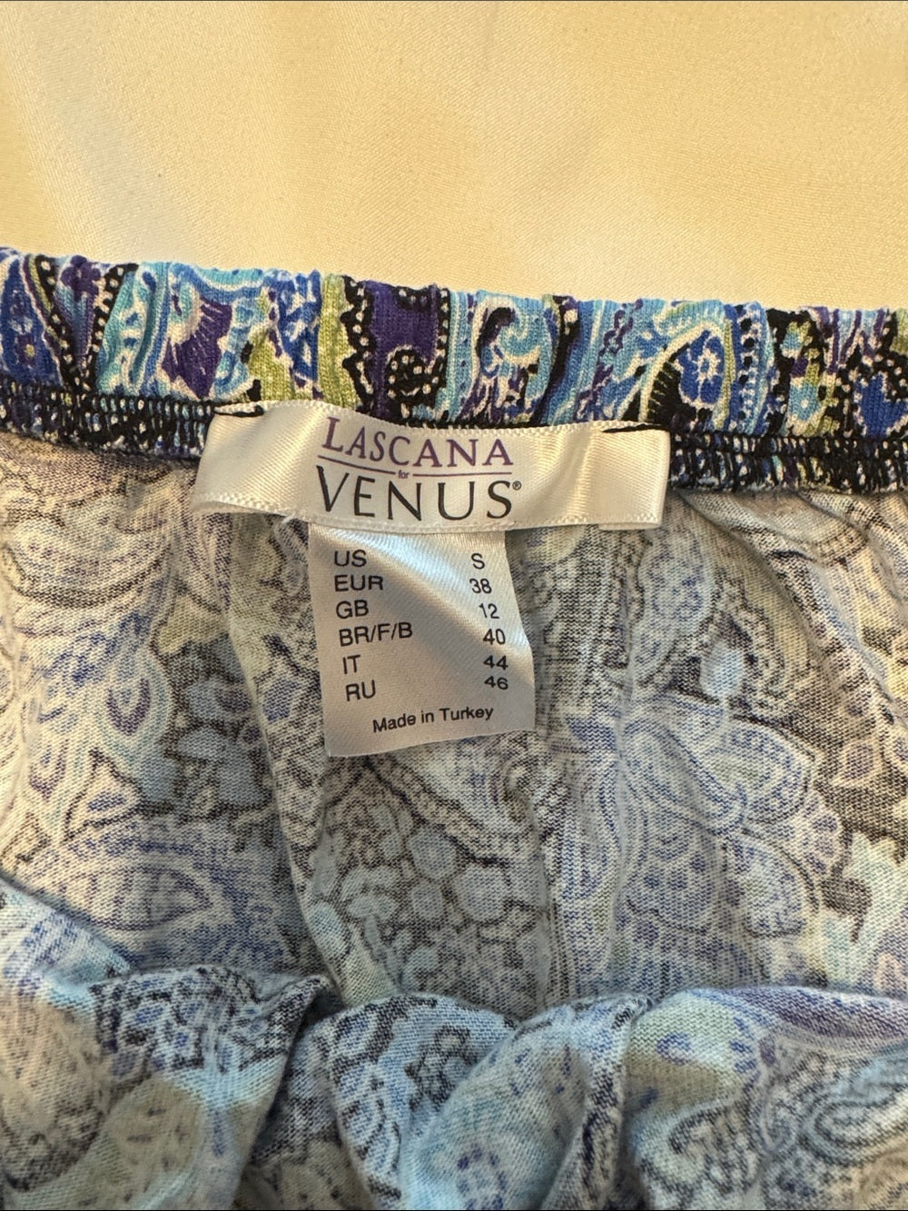 Venus Blue Paisley Strapless Romper SZ S