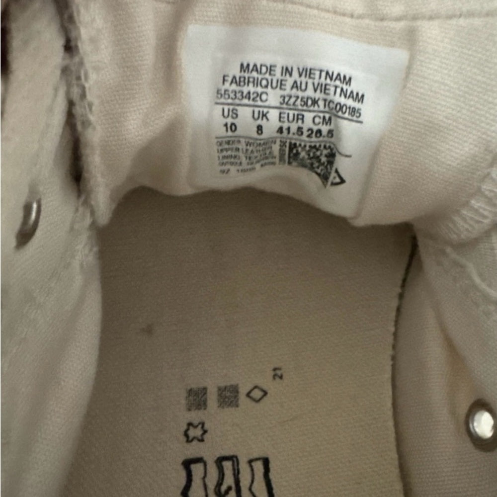 Converse Gold and Cream Canvas Sneakers Size 10