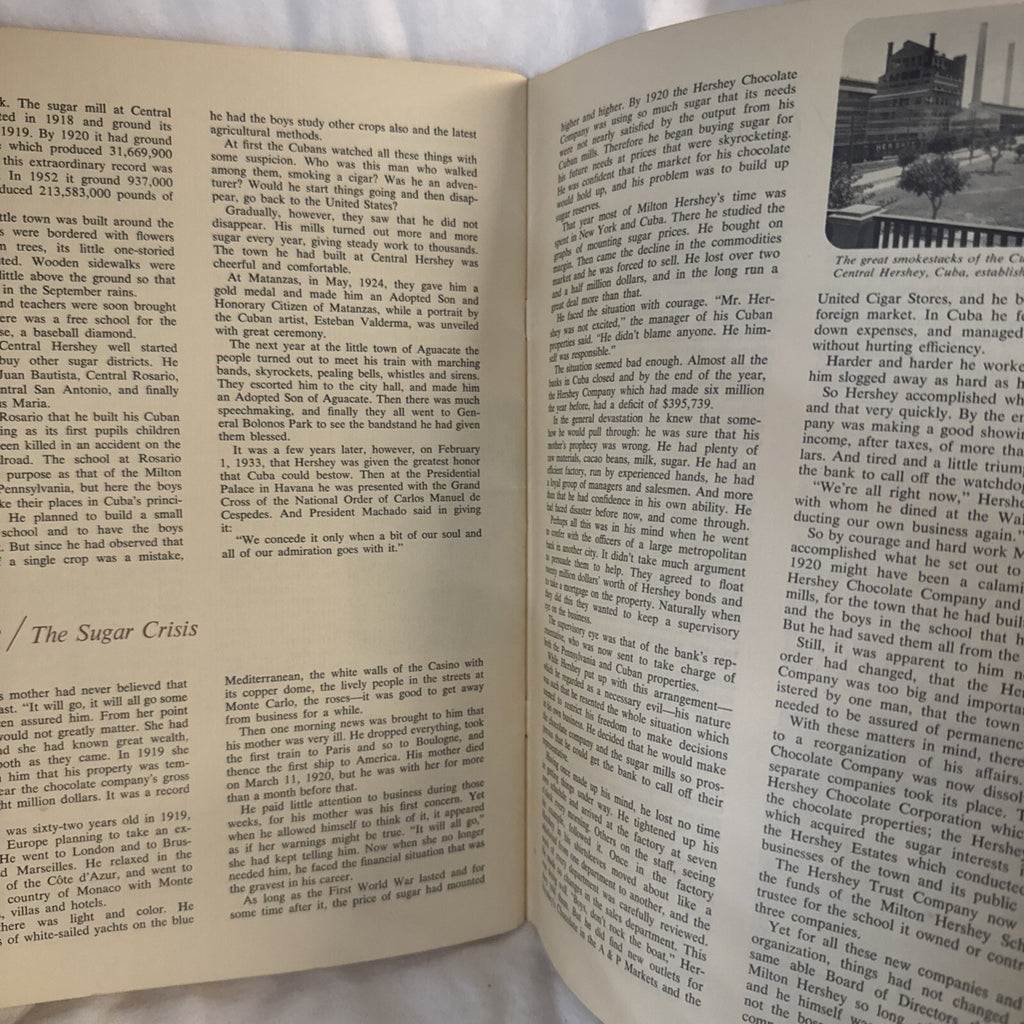 MILTON S HERSHEY PA STORY OF CHOCOLATE SCHOOL BIOGRAPHY BOOKLET - VINTAGE