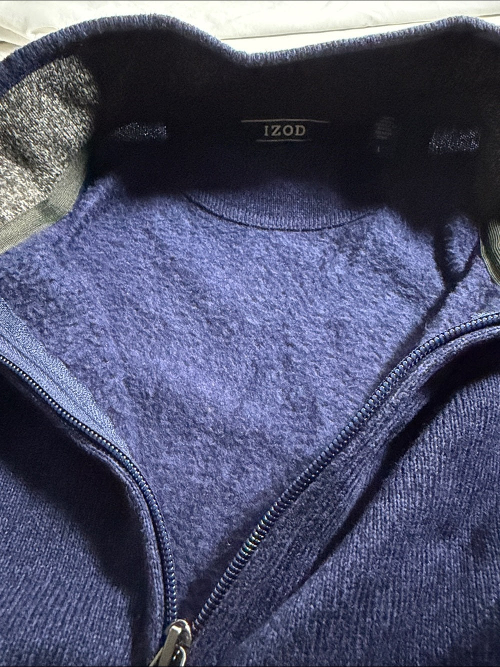 Izod Men's dark Navy Half-Zip Pullover Sweater SZ Large