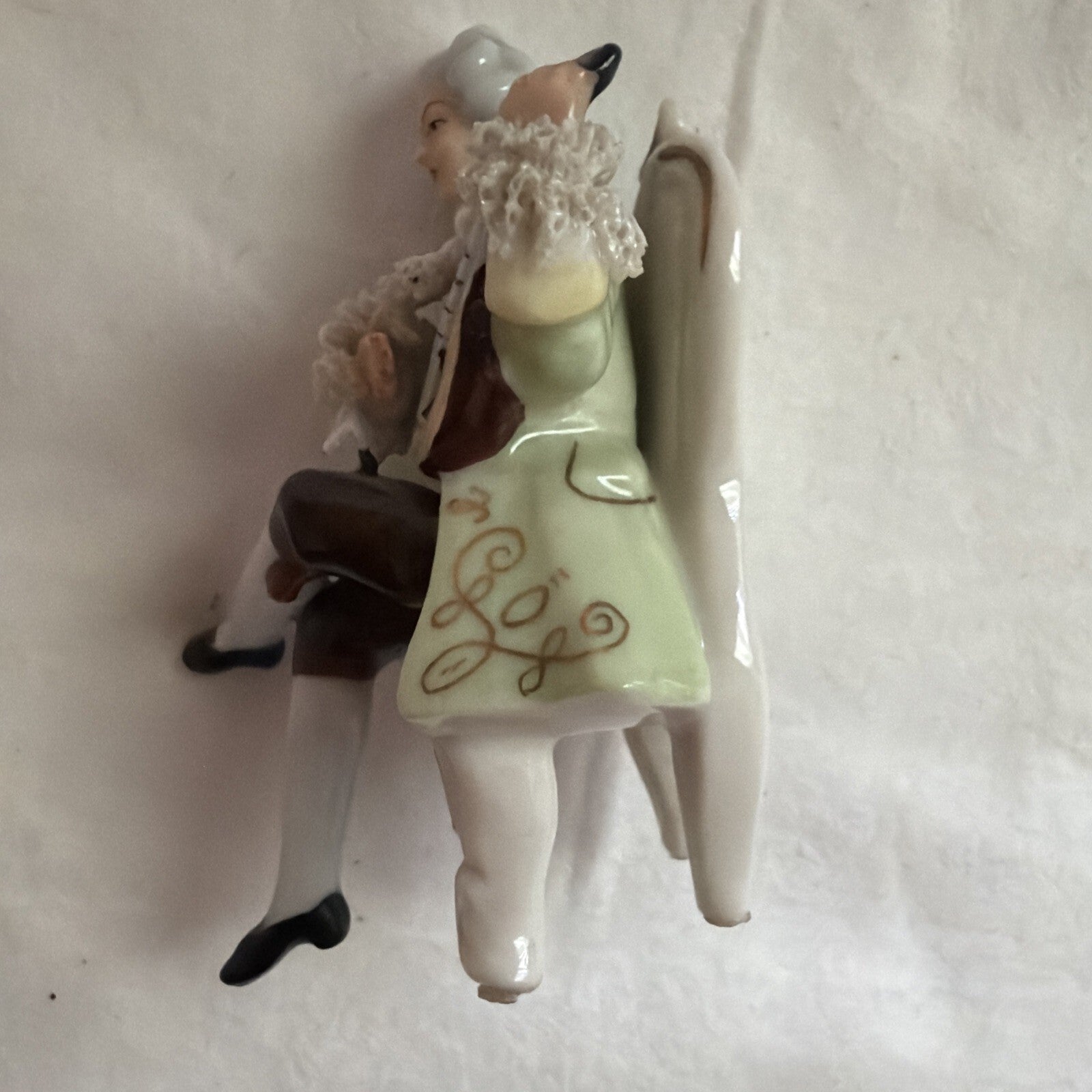 Dresden Meissen Germany MUSICIAN Figurine ￼Antique  MINIATURE 3” Very sweet