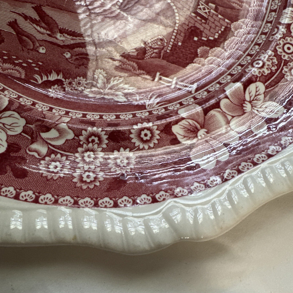 Spode 10 5/8" Dinner Plates Copeland Pink Tower  old backstamp - Set of  2 VTG