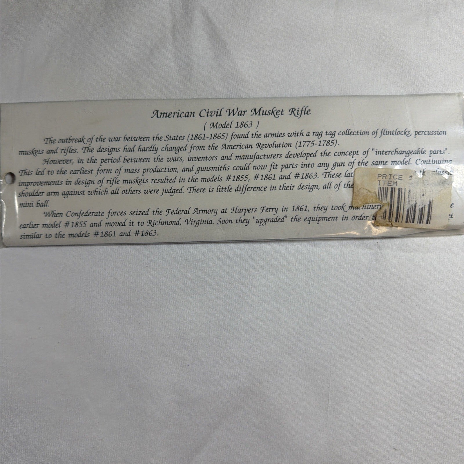 PennCraft American Civil War Musket Rifle Mini Models - Vintage