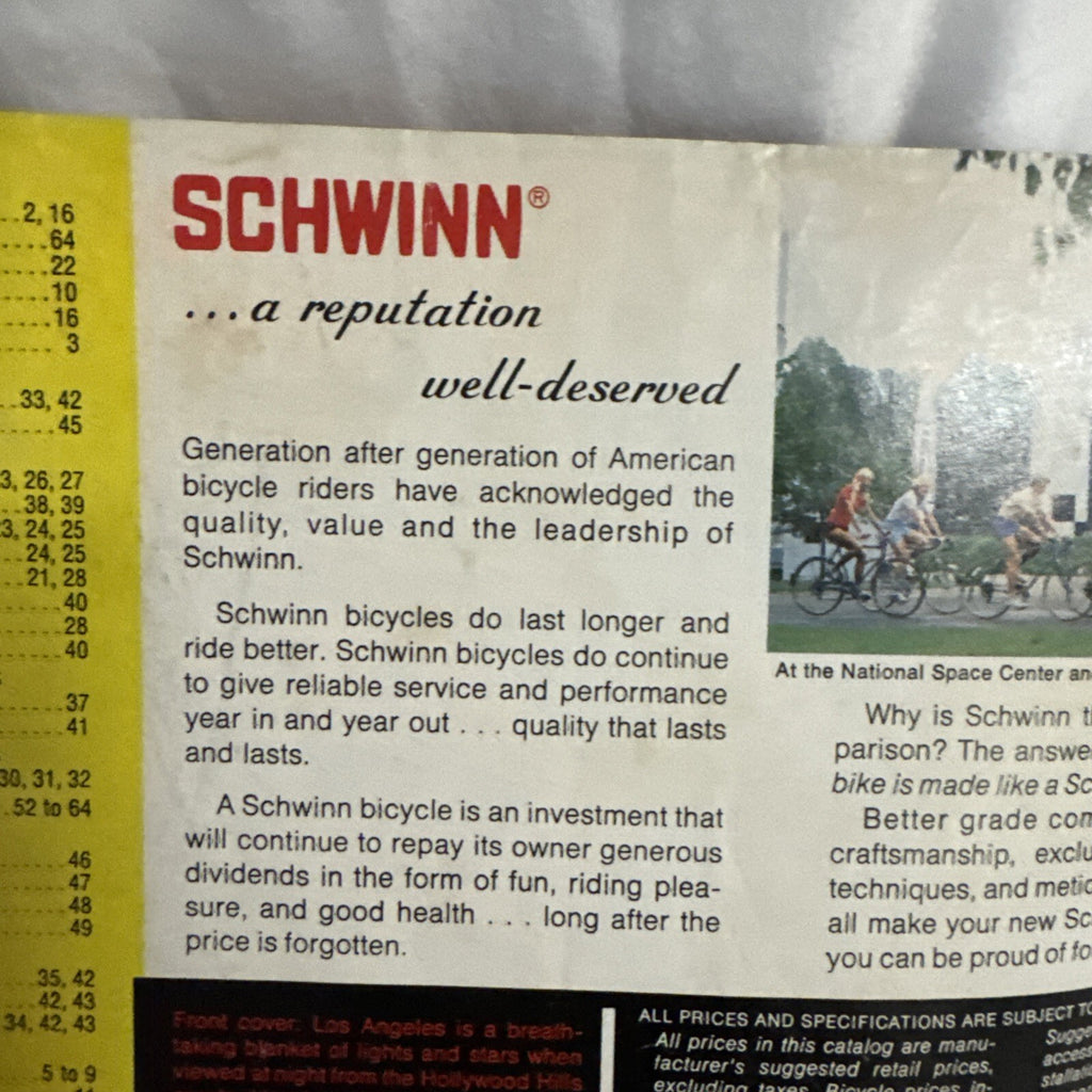 Schwinn Bicycle Retail Catalog Cavalcade of Bicycles - Vintage 1978