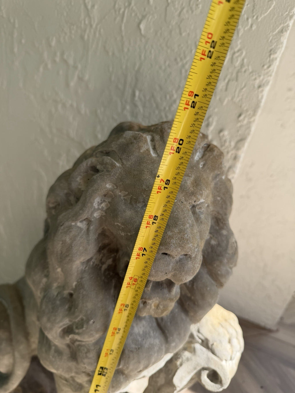 Sitting Guardian Lions -2 VTG concrete Outdoor Garden -BOGO