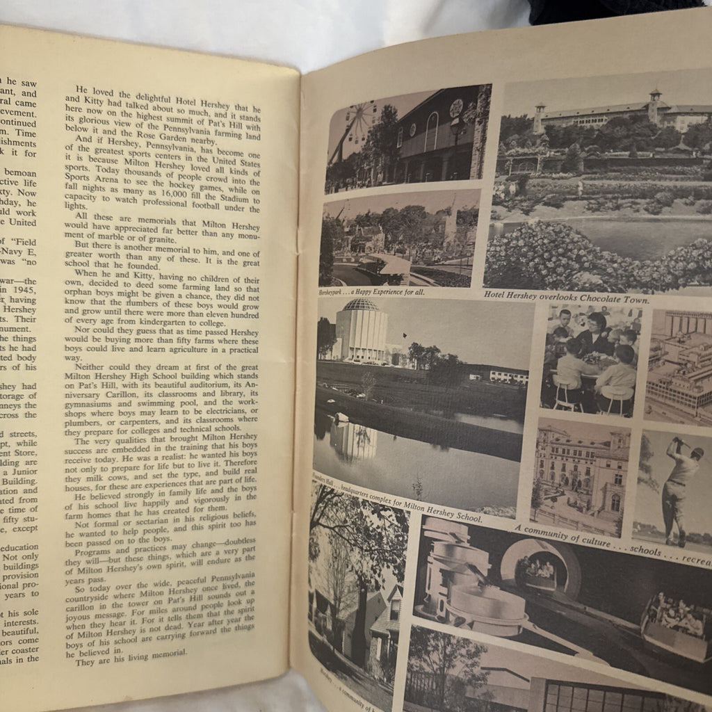 MILTON S HERSHEY PA STORY OF CHOCOLATE SCHOOL BIOGRAPHY BOOKLET - VINTAGE