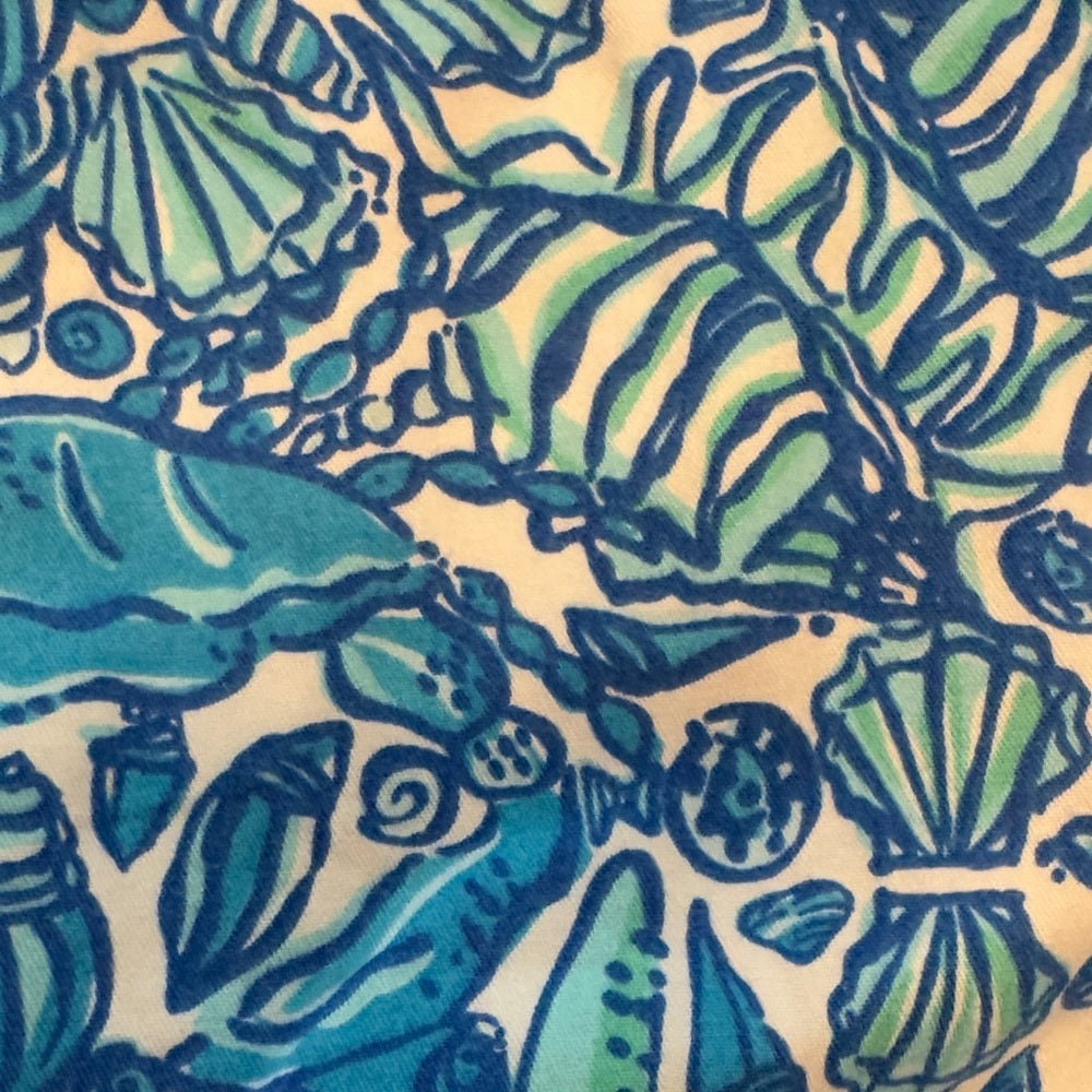 Lilly Pulitzer Blue Seashell Patterned Women's Shorts SZ 4