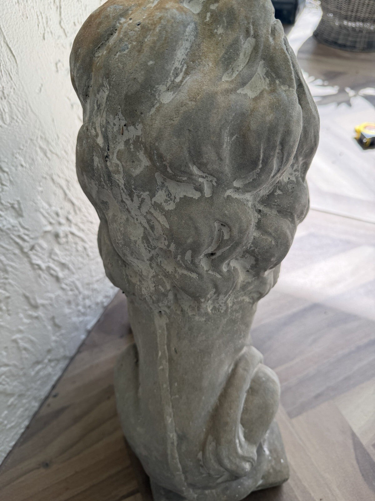 Sitting Guardian Lions -2 VTG concrete Outdoor Garden -BOGO