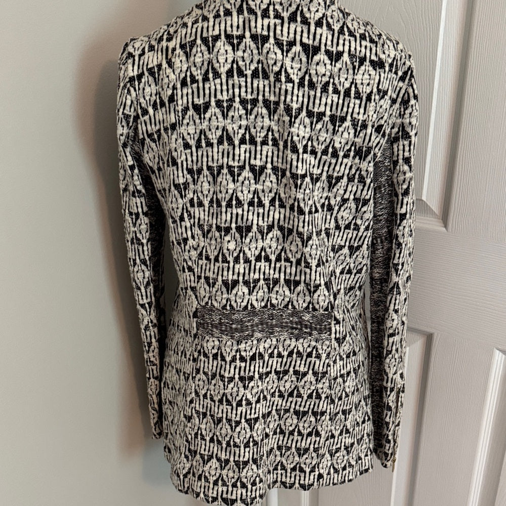 Lucky Brand black and white zip up sweater jacket Sm