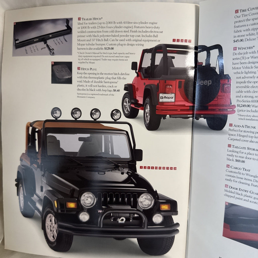 Jeep Wrangler original Brochure - 1998 Mopar accessories ￼
