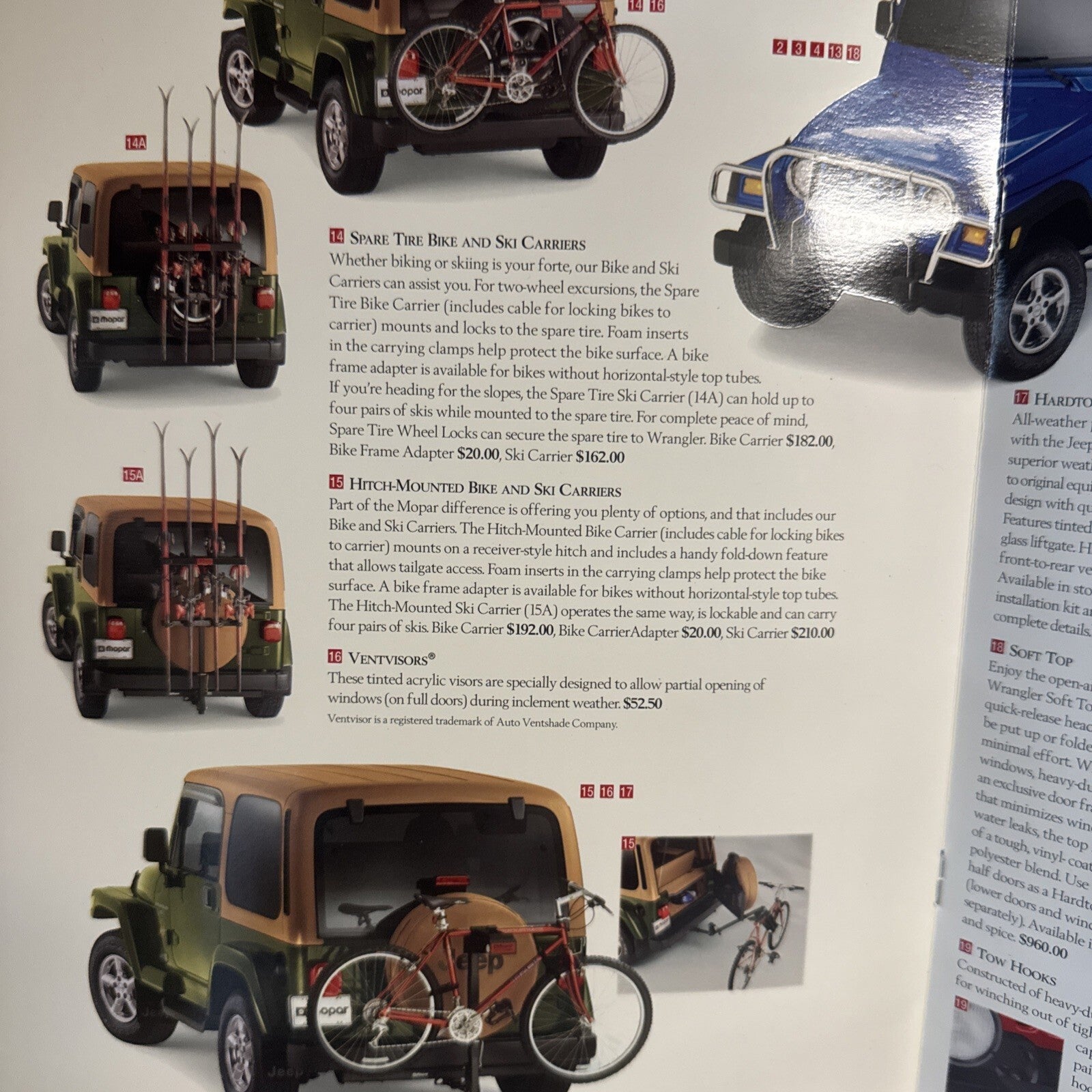 Jeep Wrangler original Brochure - 1998 Mopar accessories ￼
