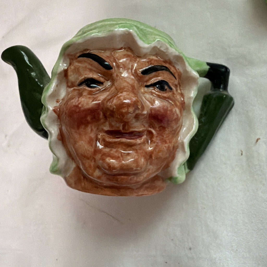 Artone England mini 2 1/2” Toby Jug - Dickens Mrs Gamp- double sided ￼VTG