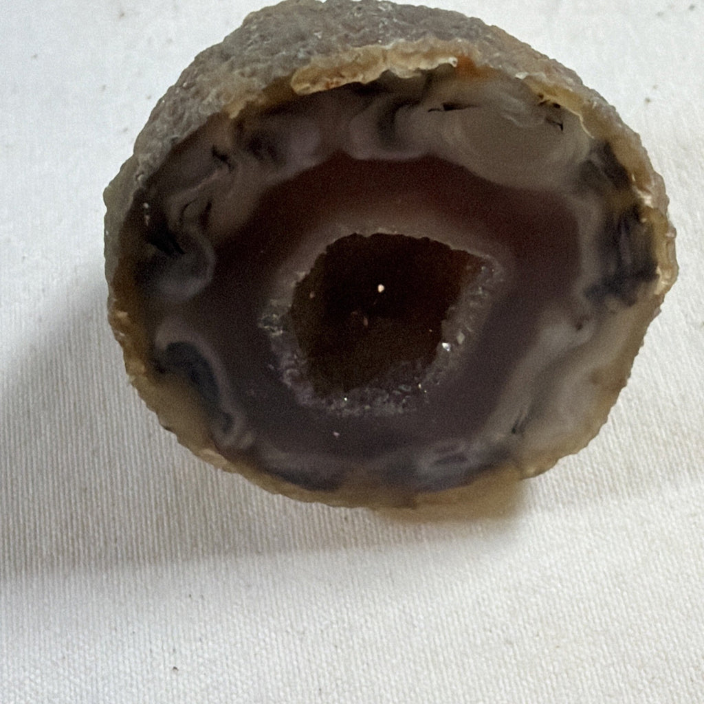 Dyed blue agate Geode sliced  & 2 brown, and beige agate geodes ￼