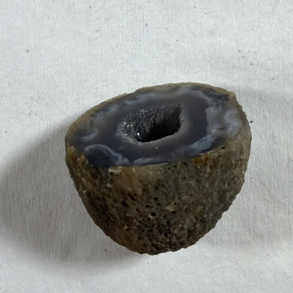 Dyed blue agate Geode sliced  & 2 brown, and beige agate geodes ￼