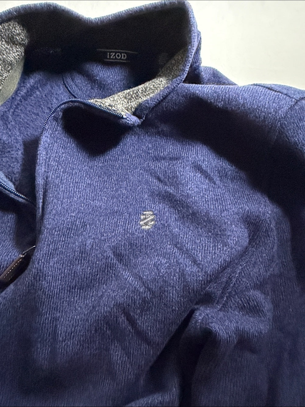 Izod Men's dark Navy Half-Zip Pullover Sweater SZ Large