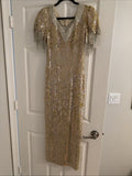 Lando Beaded Evening Gown SZ 6 - 100% Pure Silk - Vintage