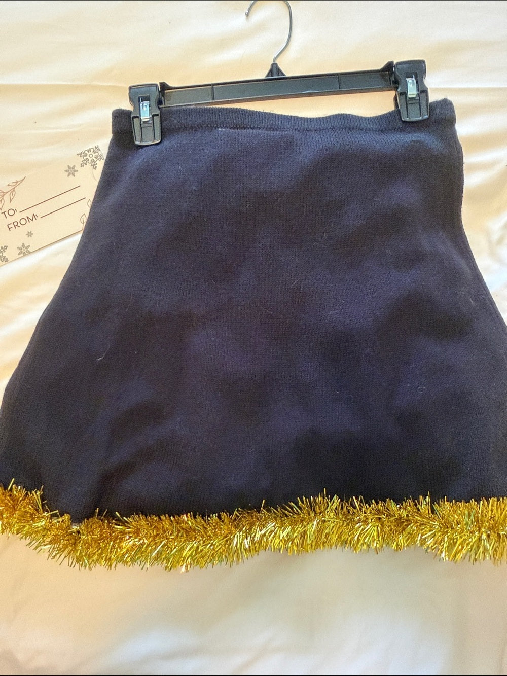 Planet Gold CMAS Black Mini Skirt with Multicolor Metallic Bows and Gold Trim