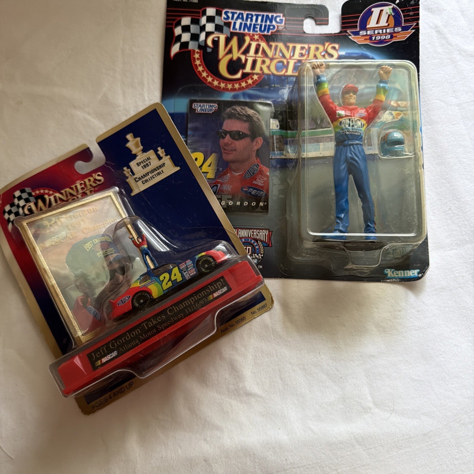 2 NASCAR Winners Circle - Jeff Gordon #24 1998 & 1997 - Hendrick/Dupont car