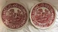 Spode 10 5/8" Dinner Plates Copeland Pink Tower  old backstamp - Set of  2 VTG