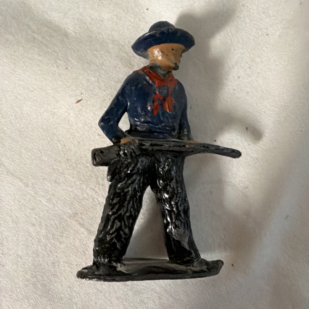 Cowboy, Johillco Indian &Horse w/ 3 British Knights ￼- Set of 5 - VTG, lead toys