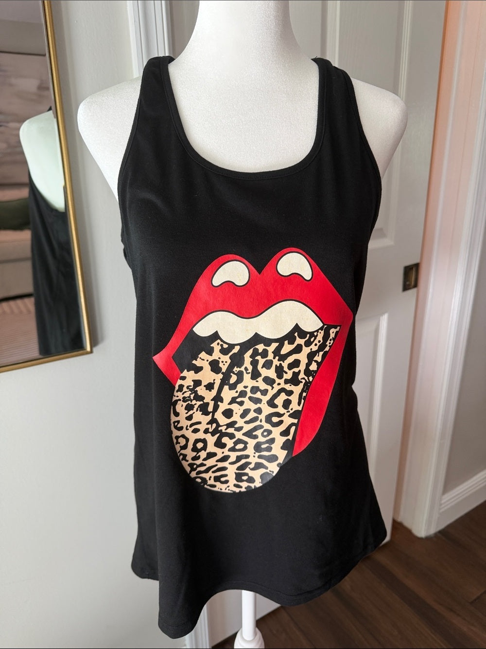 Black Rolling Stone Razorback Tank Top SZ small