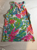 Lilly Pulitzer Neon Floral Halter Tank - Pink, Green, Blue, Orange SZ S
