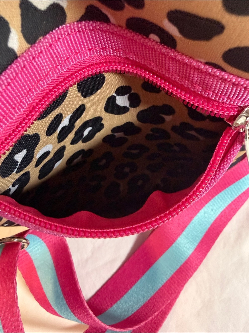 Simply Southern Pink & Teal Leopard Crossbody Bag