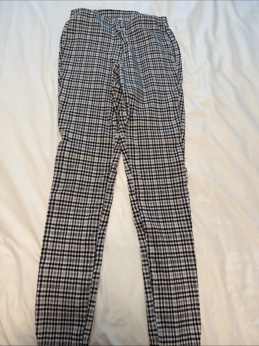 Michael Kors Black & White Plaid High-Waist leggings