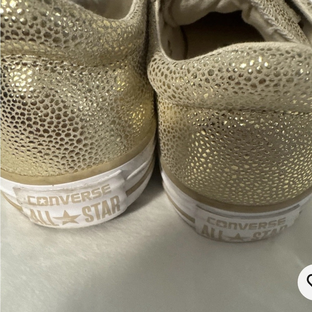 Converse Gold and Cream Canvas Sneakers Size 10
