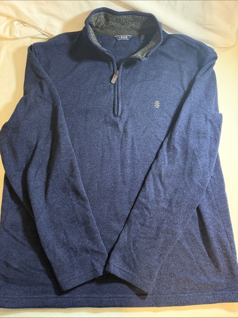 Izod Men's dark Navy Half-Zip Pullover Sweater SZ Large