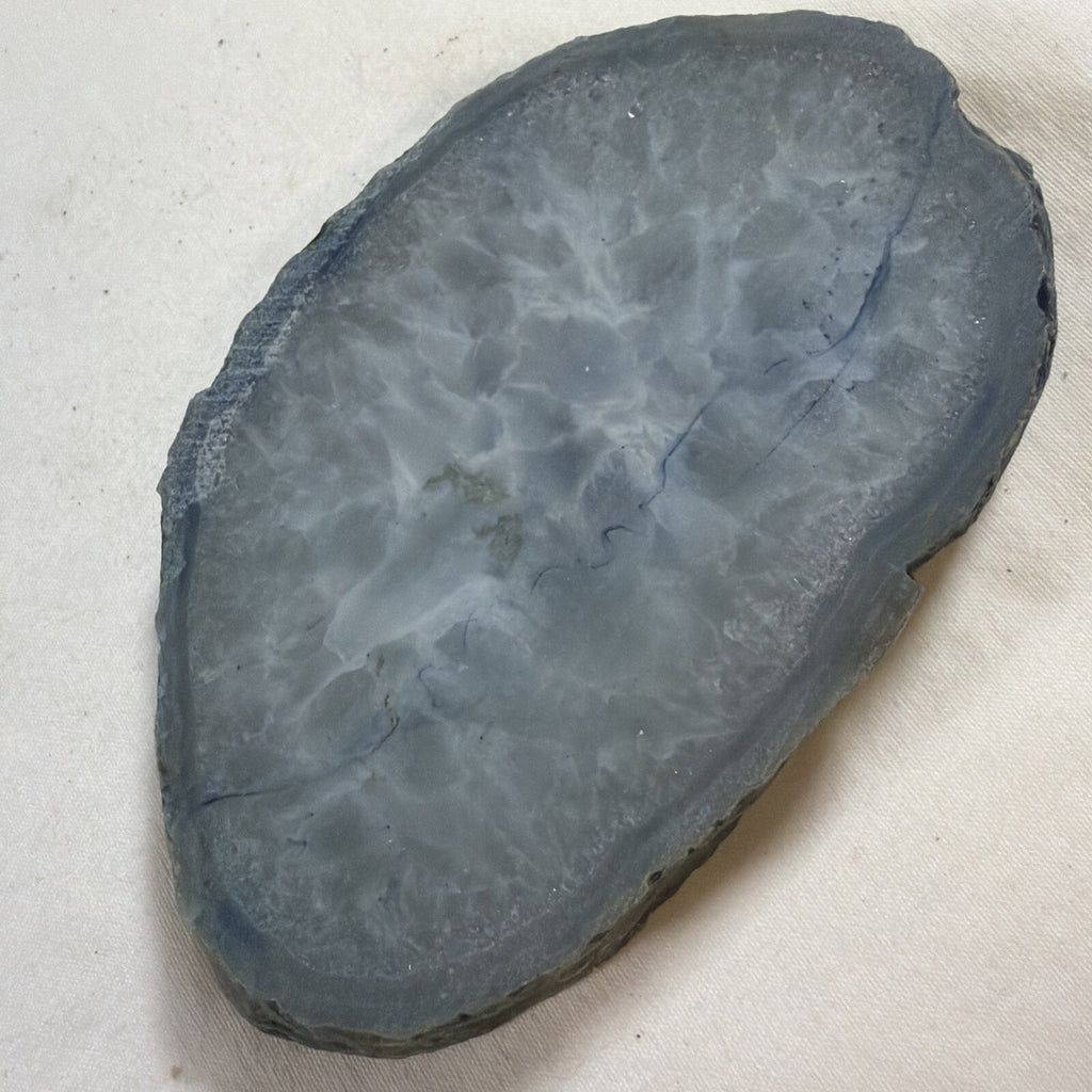 Dyed blue agate Geode sliced  & 2 brown, and beige agate geodes ￼