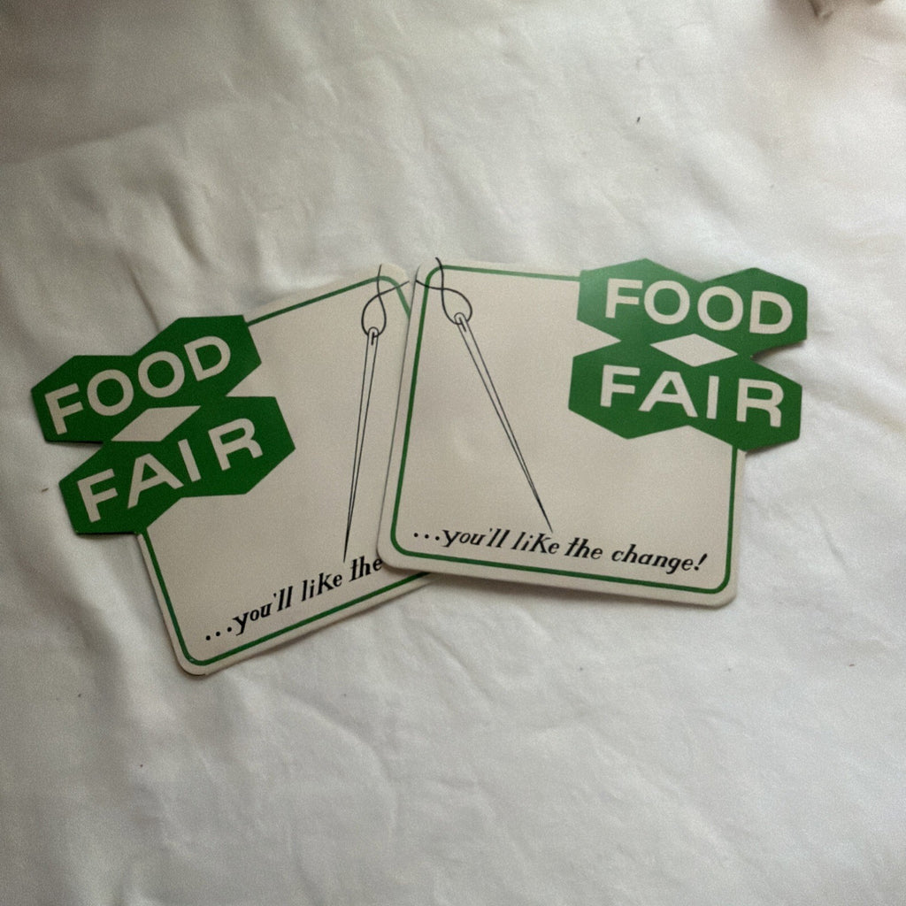 Food Fair Sewing Needle Kits Advertising Supermarket Souvenir  - Lot of 2 VTG