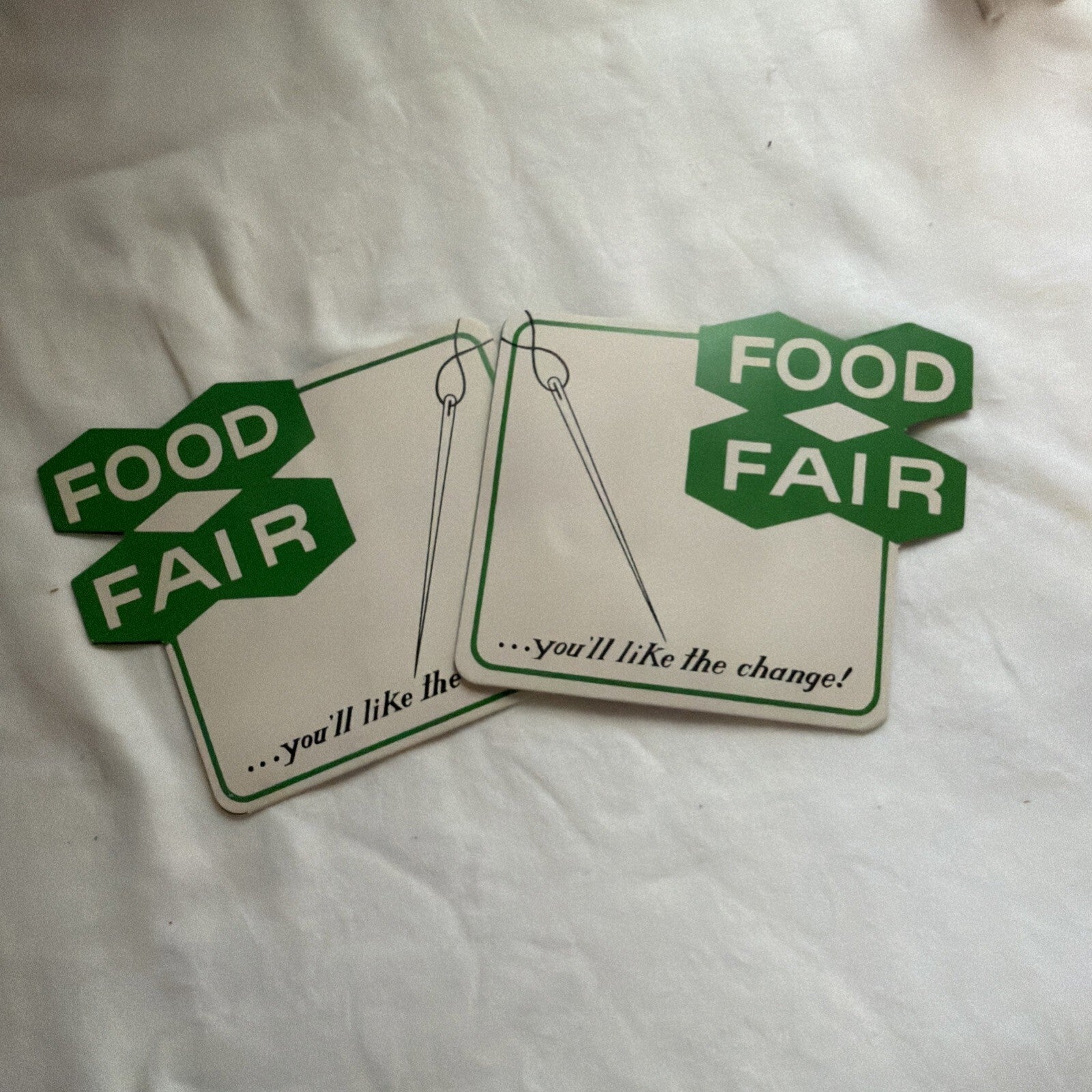 Food Fair Sewing Needle Kits Advertising Supermarket Souvenir  - Lot of 2 VTG