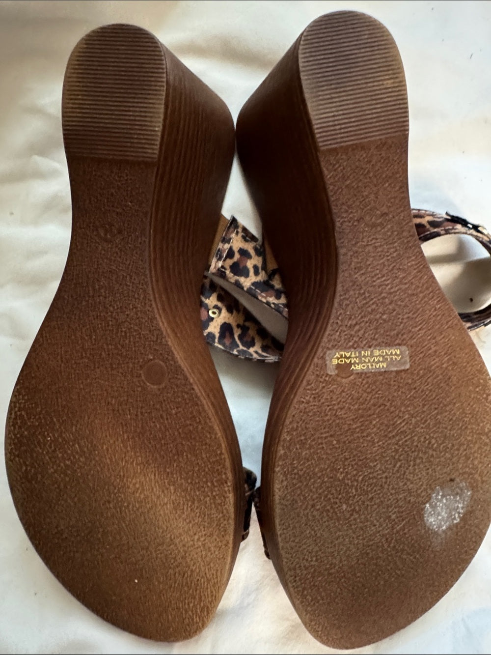 Italian Shoemakers made in Italy Brown Leopard-Print Slip-On Mules size 9 1/2