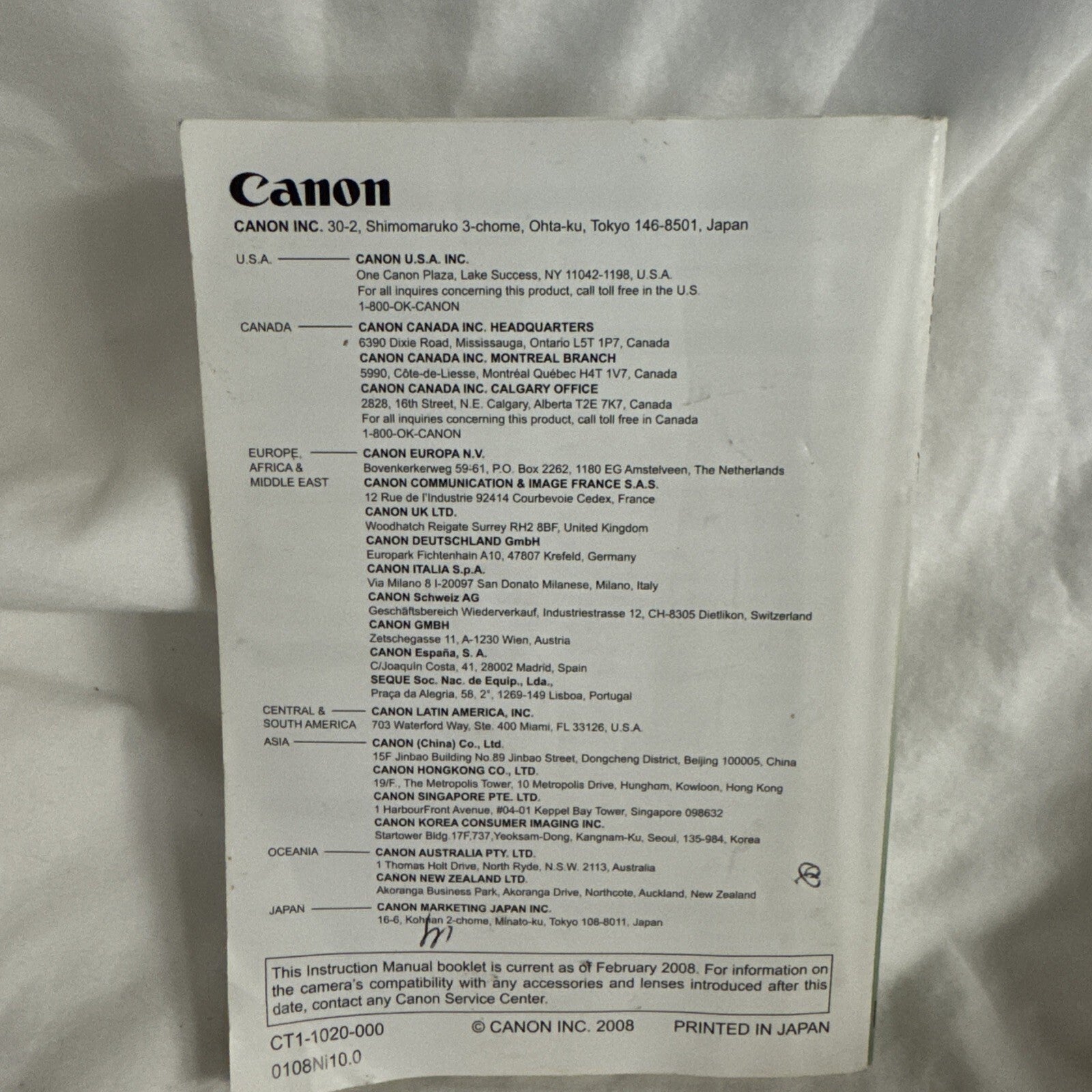 196532 Canon EOS Rebel XSi/EOS 450D Genuine Original User Instruction Manual