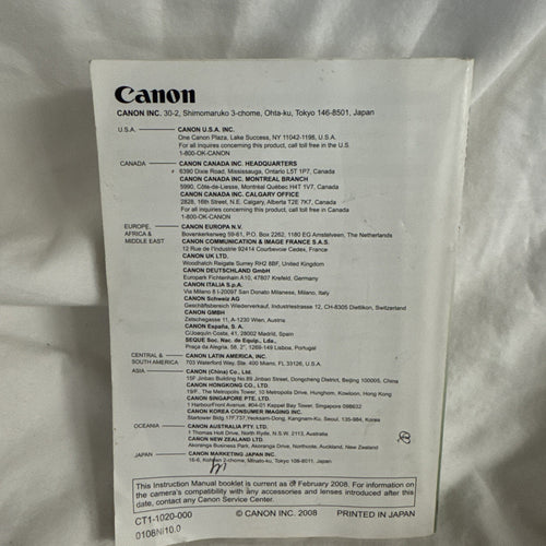 196532 Canon EOS Rebel XSi/EOS 450D Genuine Original User Instruction Manual