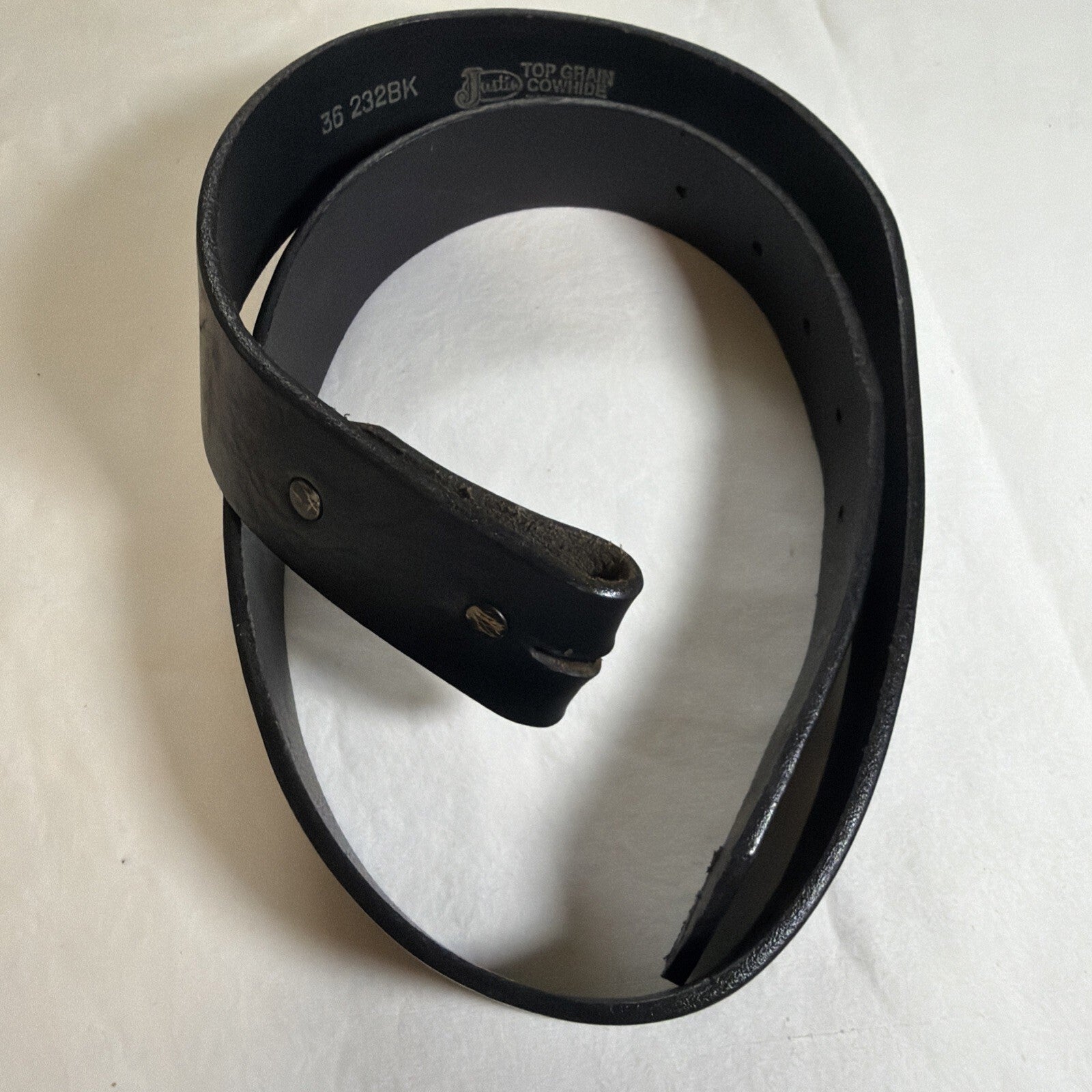 Justin Leather Belt Mens 36 Genuine USA Made Black 232 BK Top Grain leather