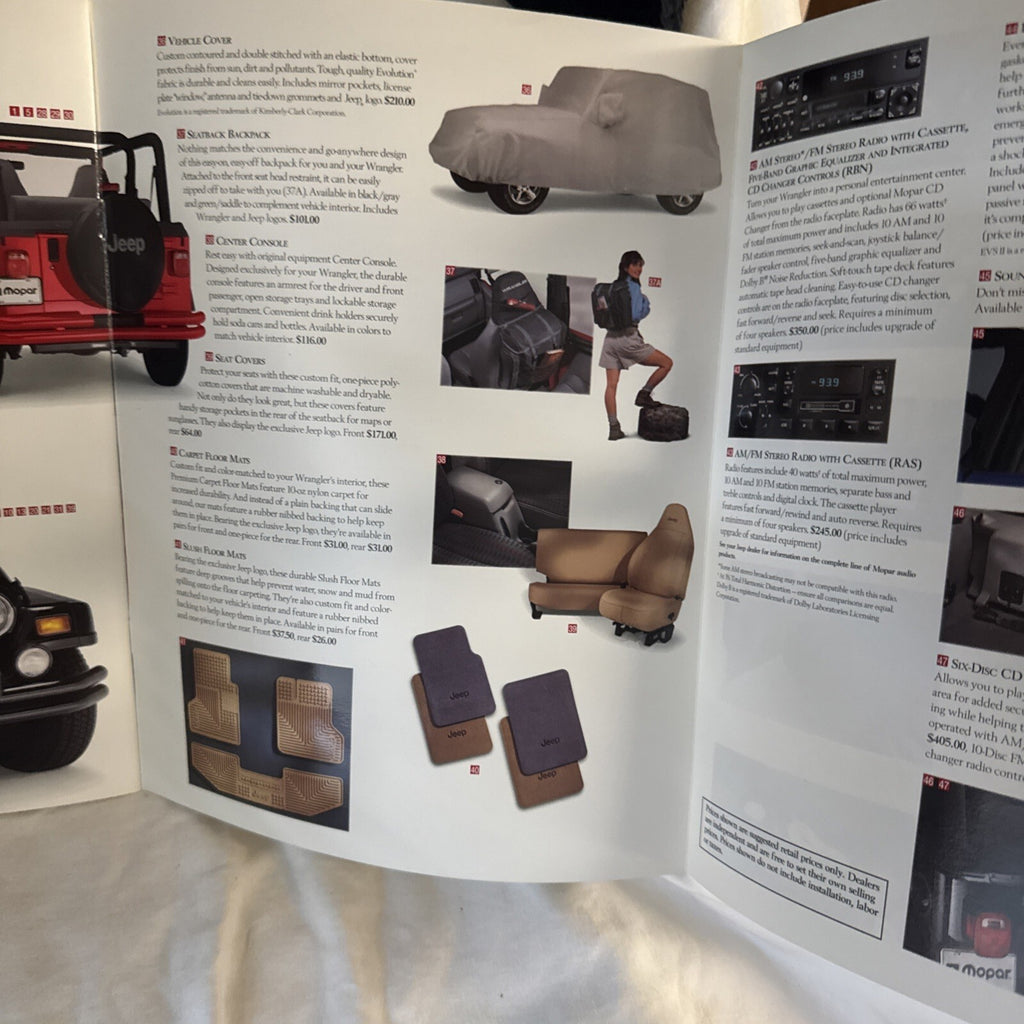 Jeep Wrangler original Brochure - 1998 Mopar accessories ￼