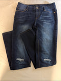 White House Black Market 4Reg Dark Blue Women's Distressed Stretch skinny Jeans