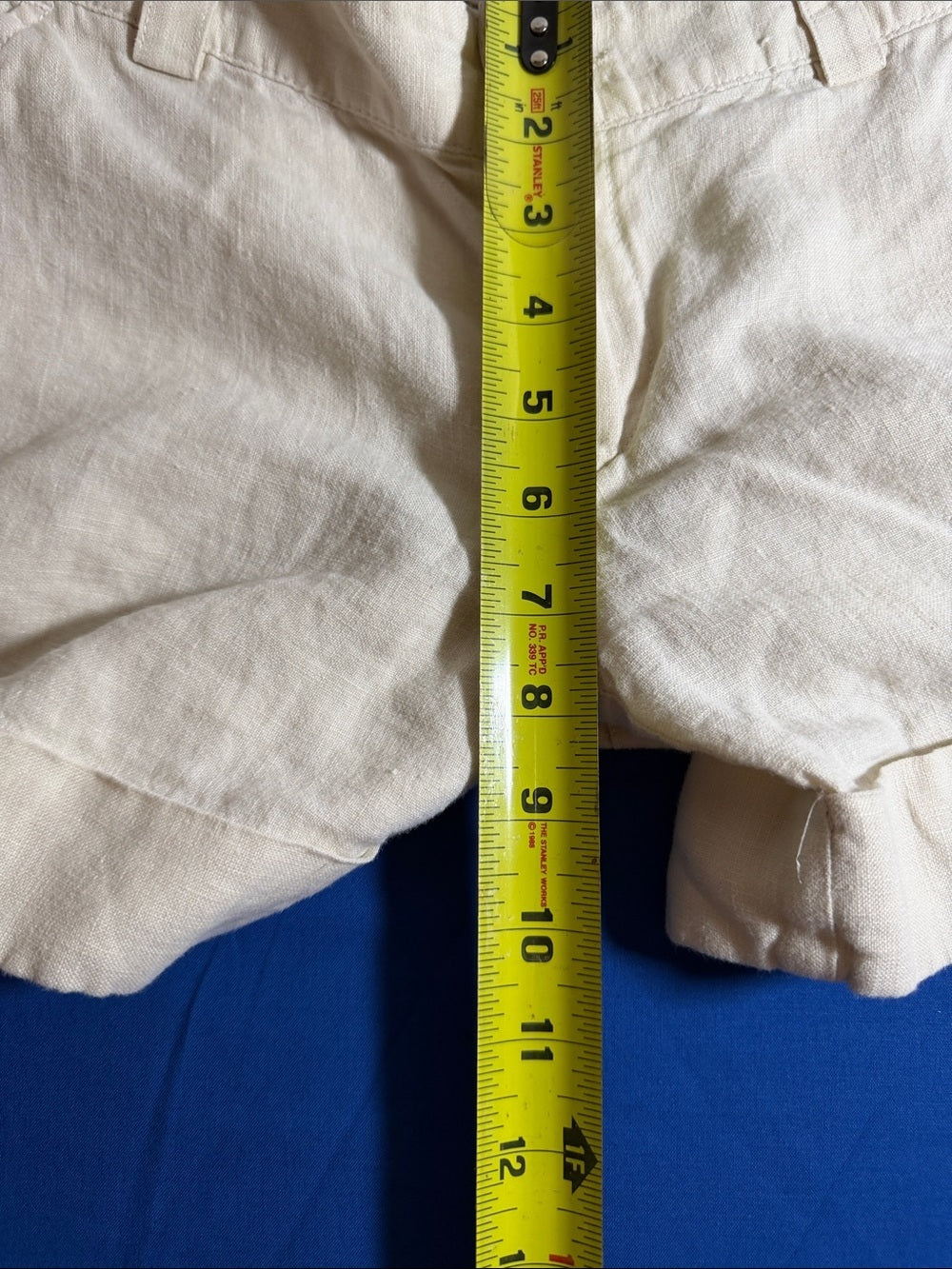 Banana Republic Cream Cuffed Linen-Blend Women's Shorts SZ 4