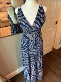 Navy Blue Floral Maxi Dress size XS