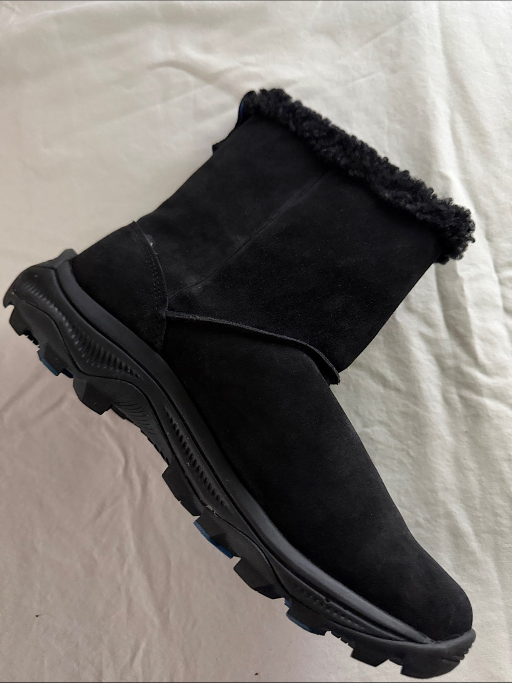 Merrell Black Suede Winter Boots with Faux Fur - waterproof SZ 9.5