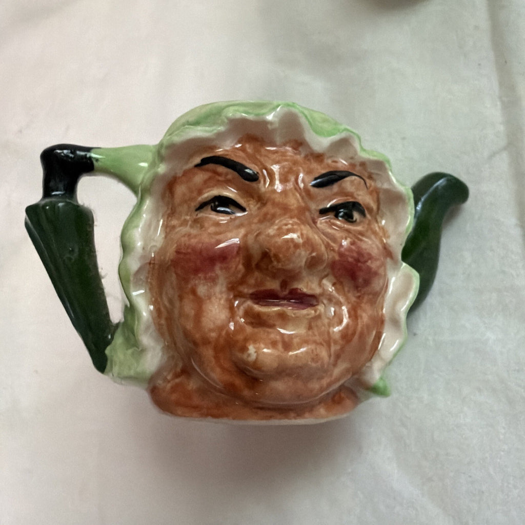 Artone England mini 2 1/2” Toby Jug - Dickens Mrs Gamp- double sided ￼VTG
