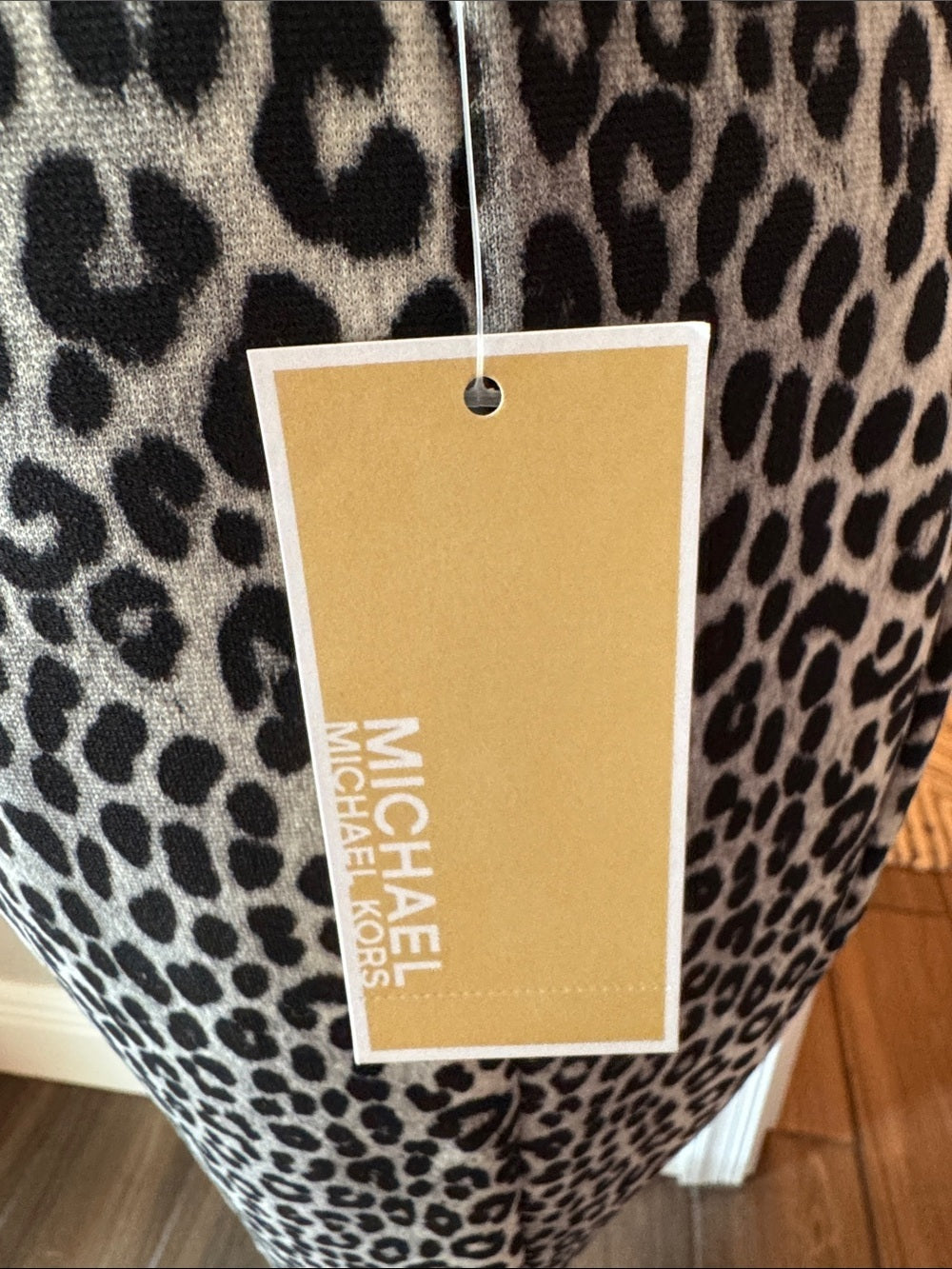 Michael Kors SZ S Leopard Print Pencil Skirt - Black & White NWT