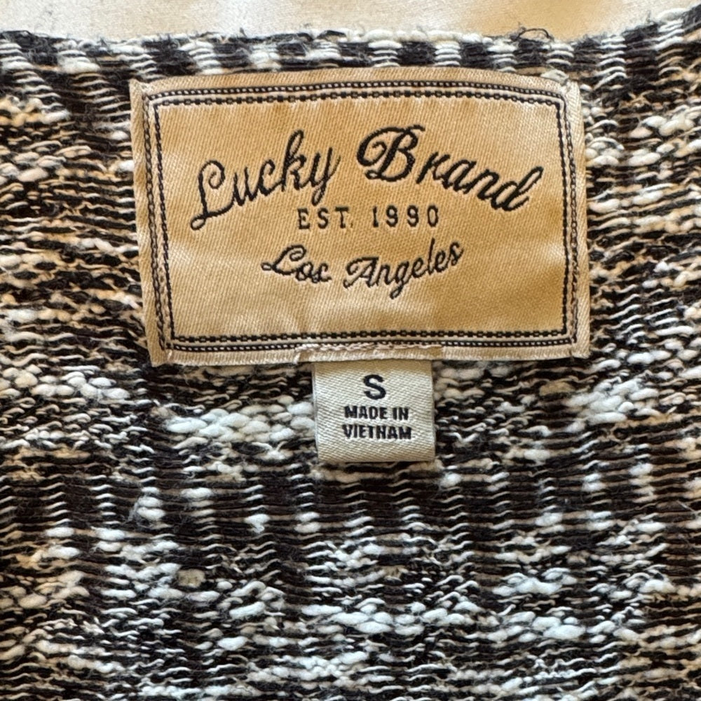 Lucky Brand black and white zip up sweater jacket Sm