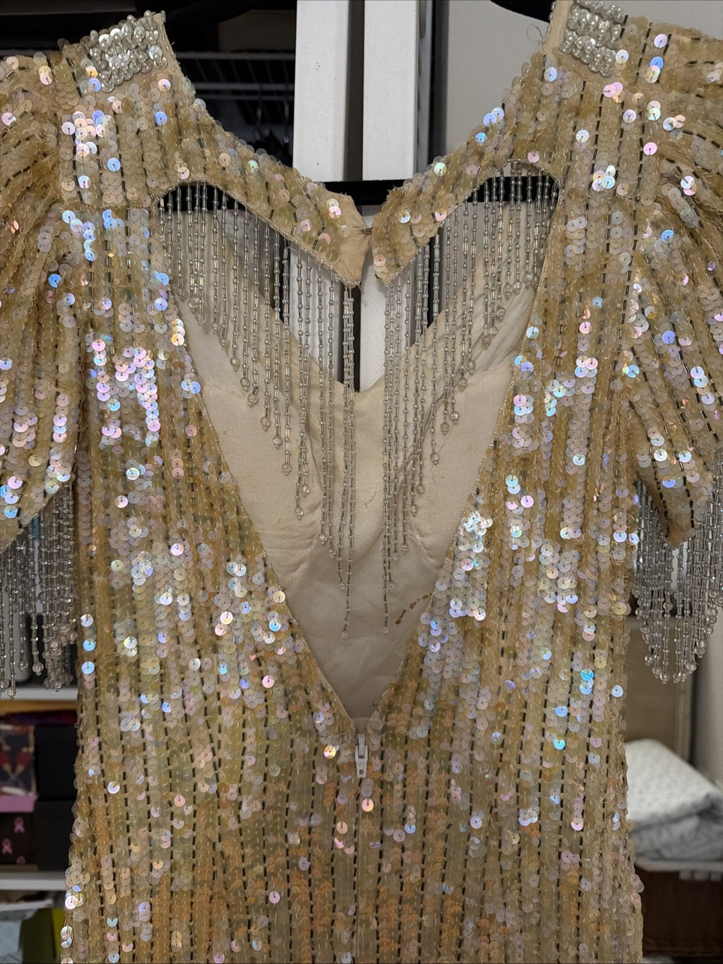 Lando Beaded Evening Gown SZ 6 - 100% Pure Silk - Vintage