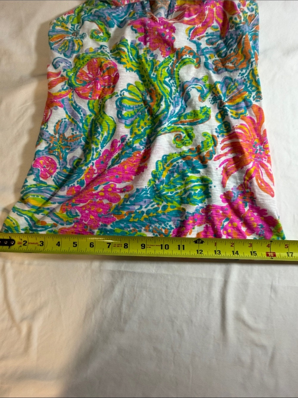 Lilly Pulitzer Neon Floral Halter Tank - Pink, Green, Blue, Orange SZ S