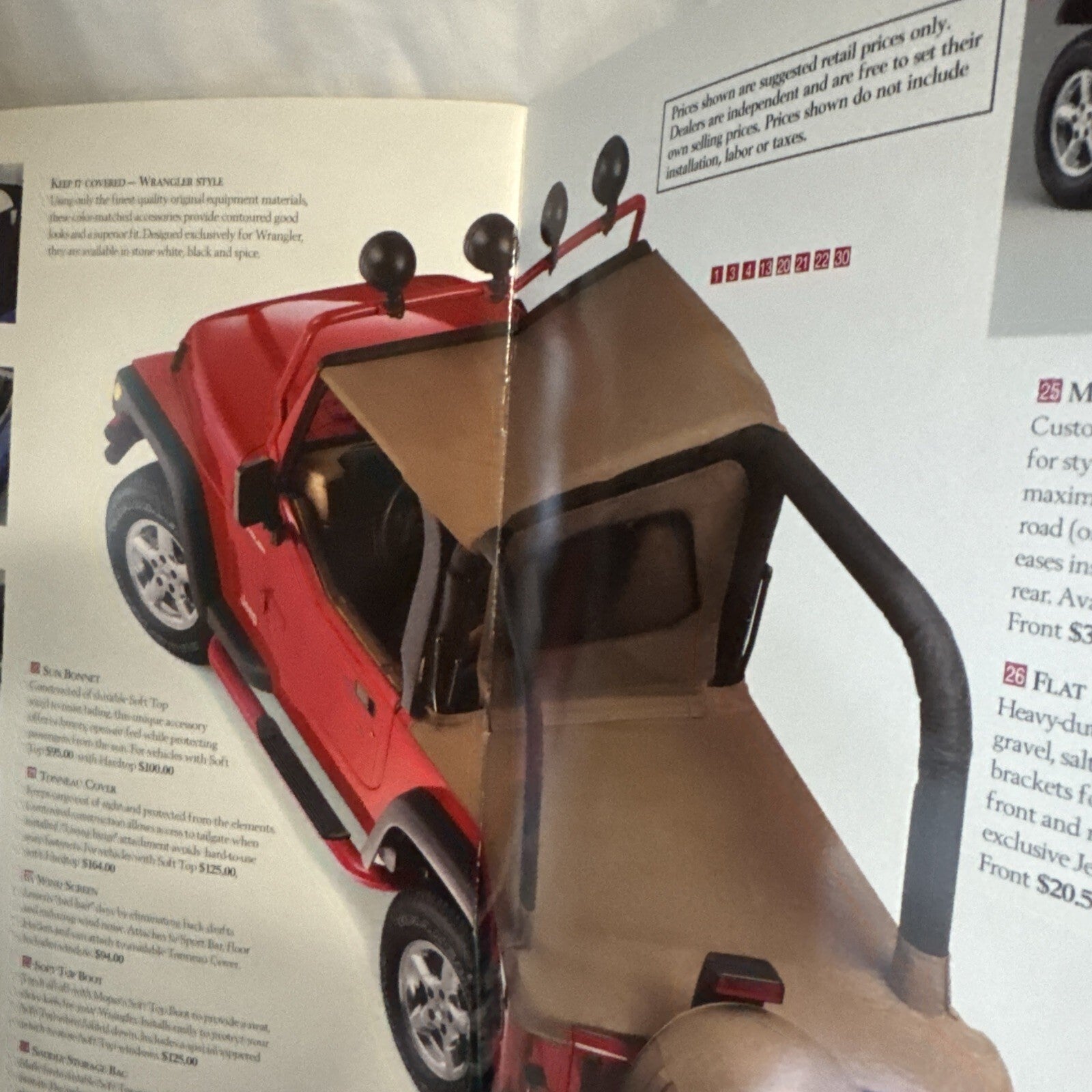 Jeep Wrangler original Brochure - 1998 Mopar accessories ￼