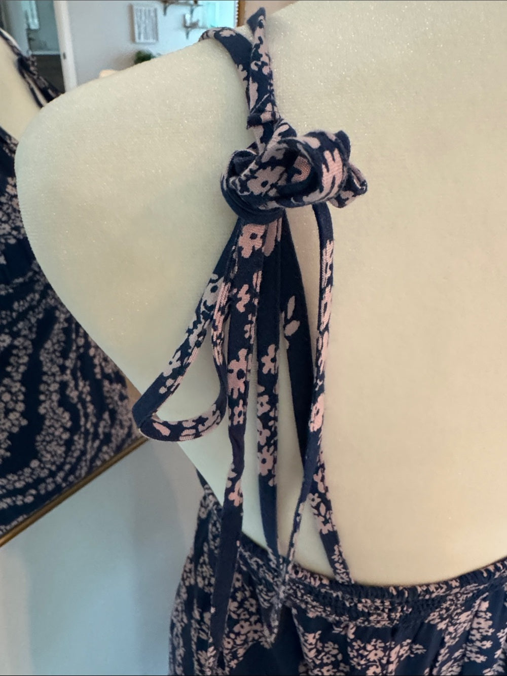 Navy Blue Floral Maxi Dress size XS