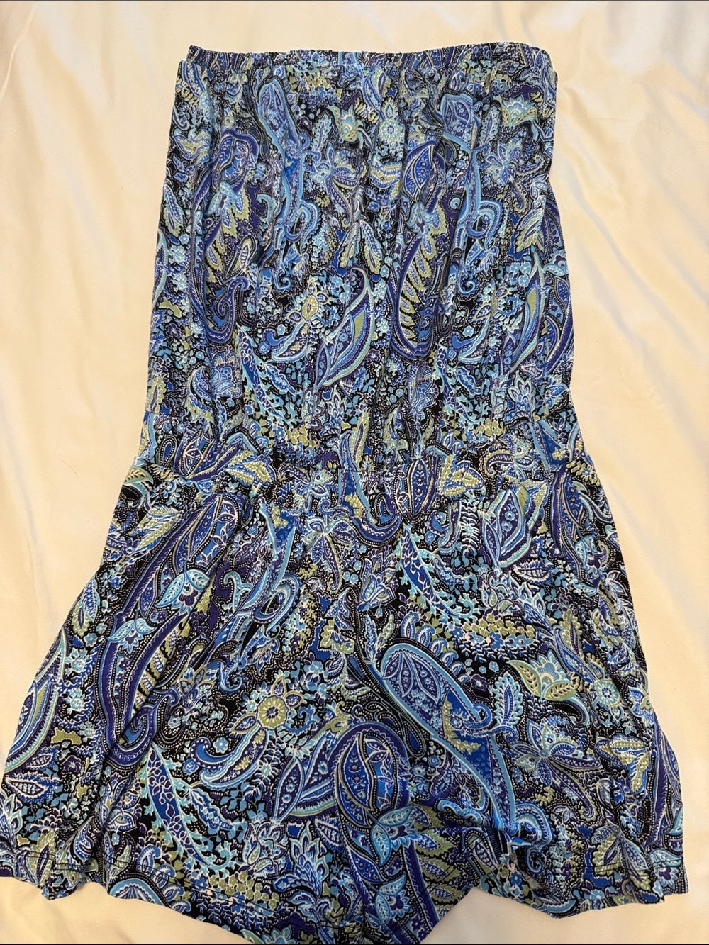 Venus Blue Paisley Strapless Romper SZ S